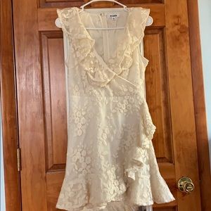 Lace floral wrap dress
